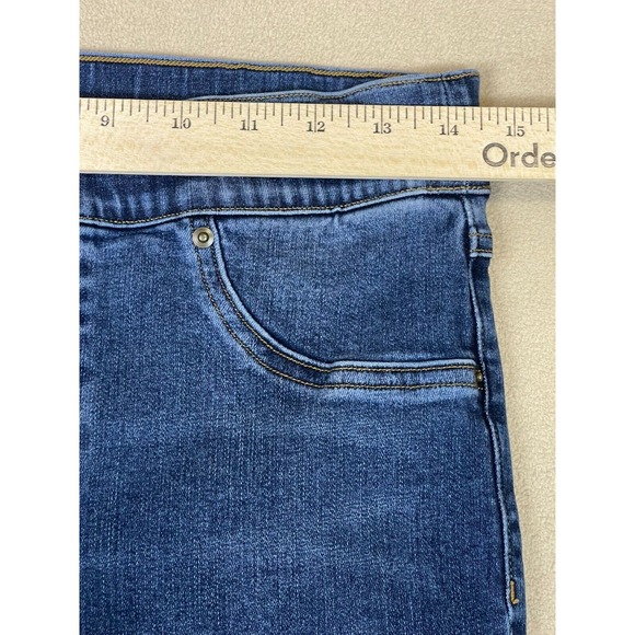 Spanx Jeans Womens Medium Blue Distressed Ankle Skinny Jean Pull On Adult - Picture 4 of 13